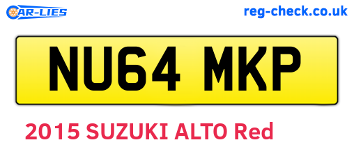 NU64MKP are the vehicle registration plates.