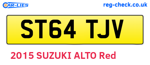ST64TJV are the vehicle registration plates.