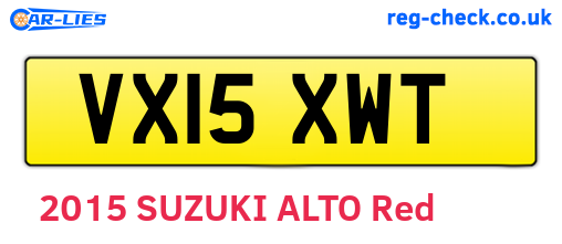VX15XWT are the vehicle registration plates.