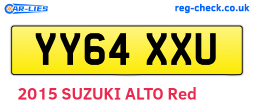 YY64XXU are the vehicle registration plates.