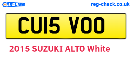 CU15VOO are the vehicle registration plates.