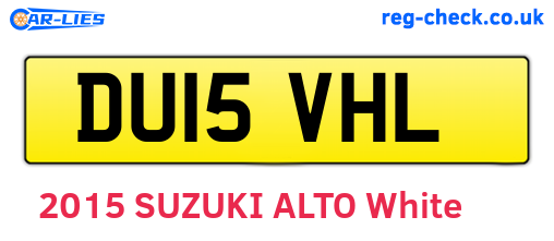 DU15VHL are the vehicle registration plates.