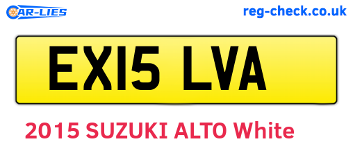 EX15LVA are the vehicle registration plates.
