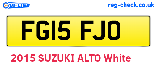 FG15FJO are the vehicle registration plates.