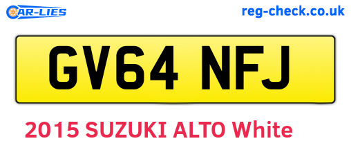 GV64NFJ are the vehicle registration plates.