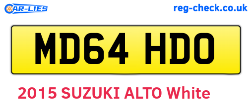 MD64HDO are the vehicle registration plates.