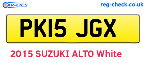 PK15JGX are the vehicle registration plates.