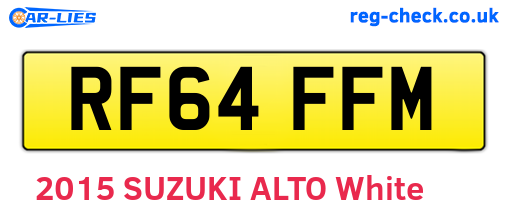 RF64FFM are the vehicle registration plates.