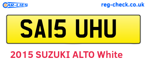 SA15UHU are the vehicle registration plates.