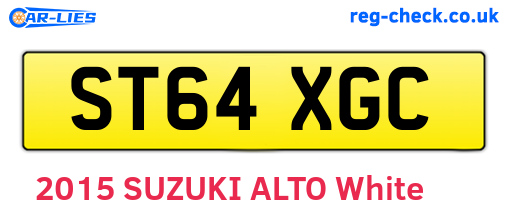 ST64XGC are the vehicle registration plates.