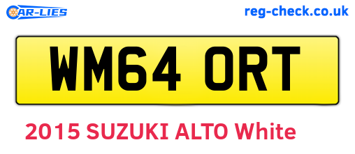 WM64ORT are the vehicle registration plates.
