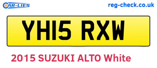 YH15RXW are the vehicle registration plates.