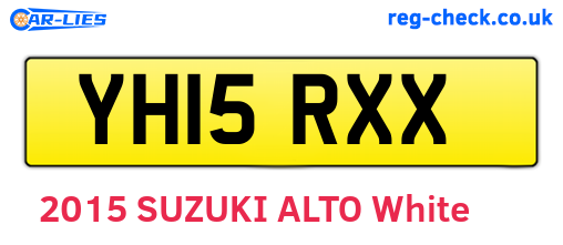 YH15RXX are the vehicle registration plates.