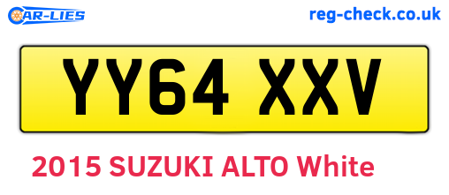 YY64XXV are the vehicle registration plates.