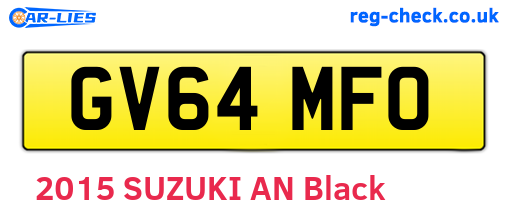 GV64MFO are the vehicle registration plates.