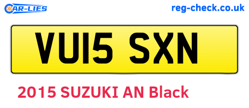 VU15SXN are the vehicle registration plates.