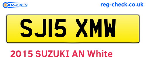 SJ15XMW are the vehicle registration plates.
