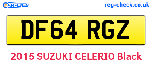 DF64RGZ are the vehicle registration plates.
