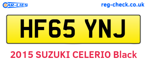 HF65YNJ are the vehicle registration plates.