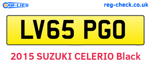 LV65PGO are the vehicle registration plates.
