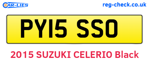 PY15SSO are the vehicle registration plates.