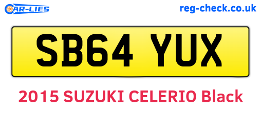 SB64YUX are the vehicle registration plates.