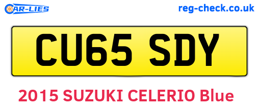 CU65SDY are the vehicle registration plates.