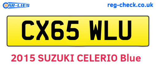 CX65WLU are the vehicle registration plates.