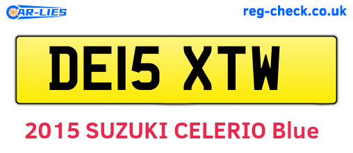 DE15XTW are the vehicle registration plates.