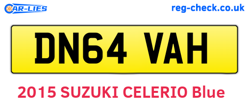 DN64VAH are the vehicle registration plates.