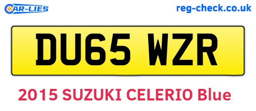 DU65WZR are the vehicle registration plates.
