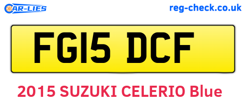 FG15DCF are the vehicle registration plates.