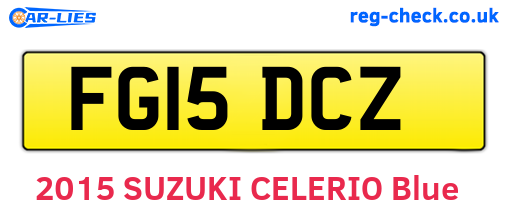 FG15DCZ are the vehicle registration plates.