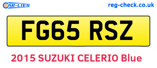FG65RSZ are the vehicle registration plates.