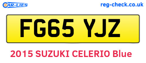 FG65YJZ are the vehicle registration plates.