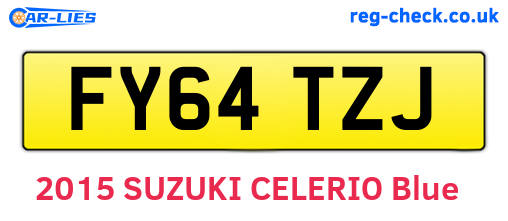 FY64TZJ are the vehicle registration plates.