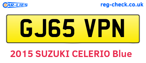 GJ65VPN are the vehicle registration plates.