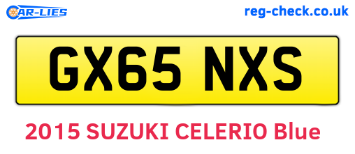 GX65NXS are the vehicle registration plates.