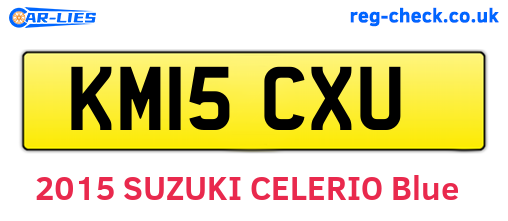 KM15CXU are the vehicle registration plates.