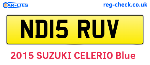 ND15RUV are the vehicle registration plates.