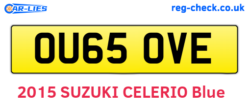 OU65OVE are the vehicle registration plates.