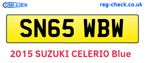 SN65WBW are the vehicle registration plates.