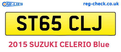 ST65CLJ are the vehicle registration plates.