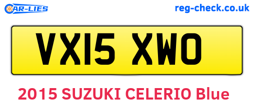 VX15XWO are the vehicle registration plates.