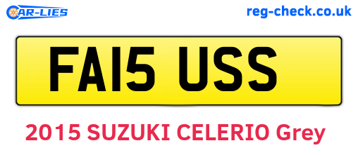 FA15USS are the vehicle registration plates.