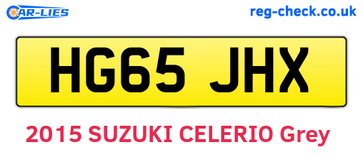HG65JHX are the vehicle registration plates.