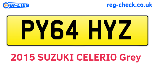 PY64HYZ are the vehicle registration plates.