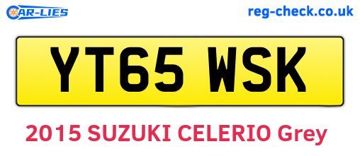 YT65WSK are the vehicle registration plates.