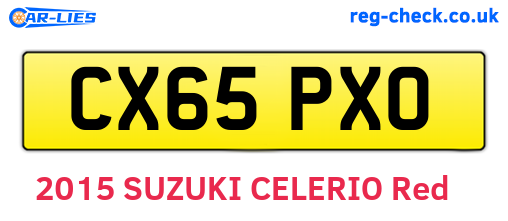 CX65PXO are the vehicle registration plates.