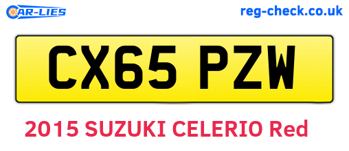 CX65PZW are the vehicle registration plates.
